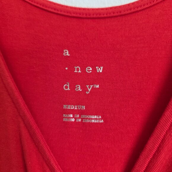 A New Day Classic Red Maxi Dress, Soft Stretch Knit Scoop Back Style Capsule - Picture 2 of 8